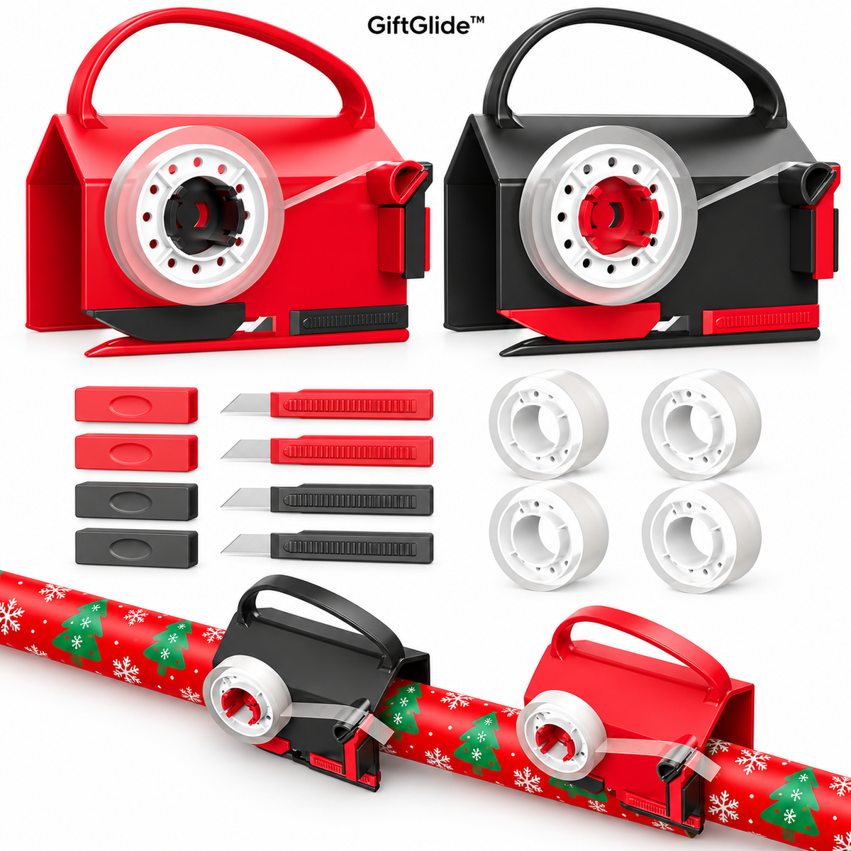 GiftGlide™ 2-in-1 Wrapping Paper Cutter & Tape Dispenser