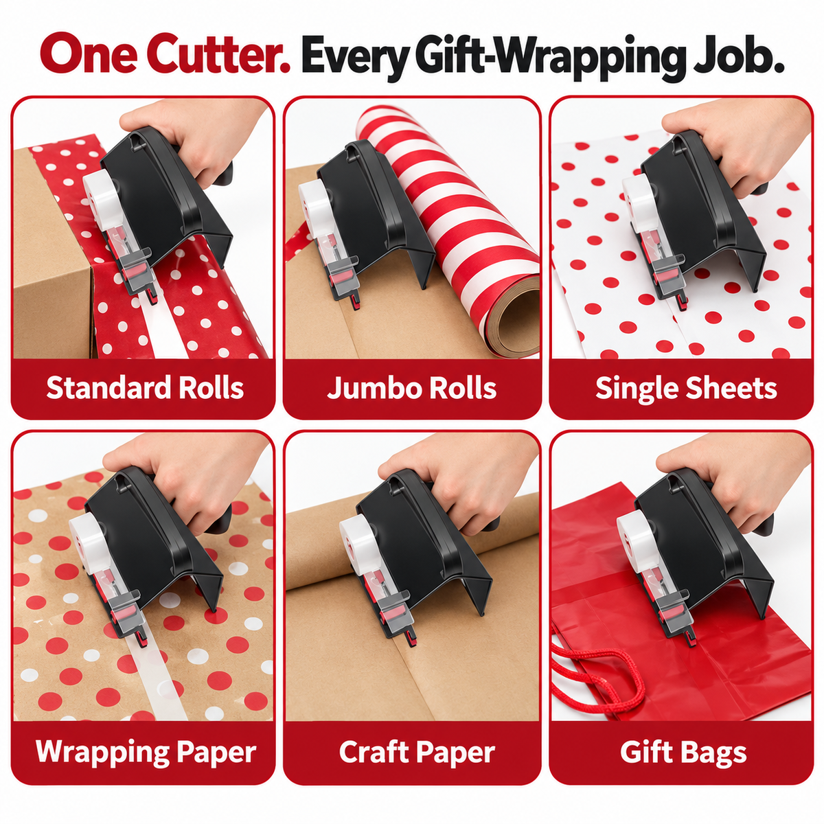 GiftGlide™ 2-in-1 Wrapping Paper Cutter & Tape Dispenser