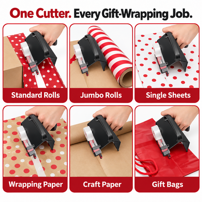 GiftGlide™ 2-in-1 Wrapping Paper Cutter & Tape Dispenser
