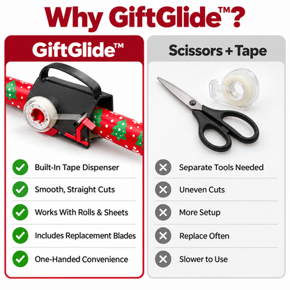 GiftGlide™ 2-in-1 Wrapping Paper Cutter & Tape Dispenser