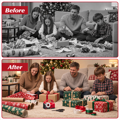 GiftGlide™ 2-in-1 Wrapping Paper Cutter & Tape Dispenser